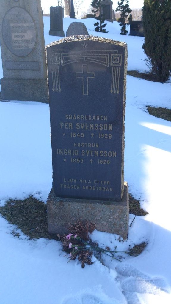 Min farfars föräldrar, Per och Ingrid Svensson, Eljaröd Kyrka