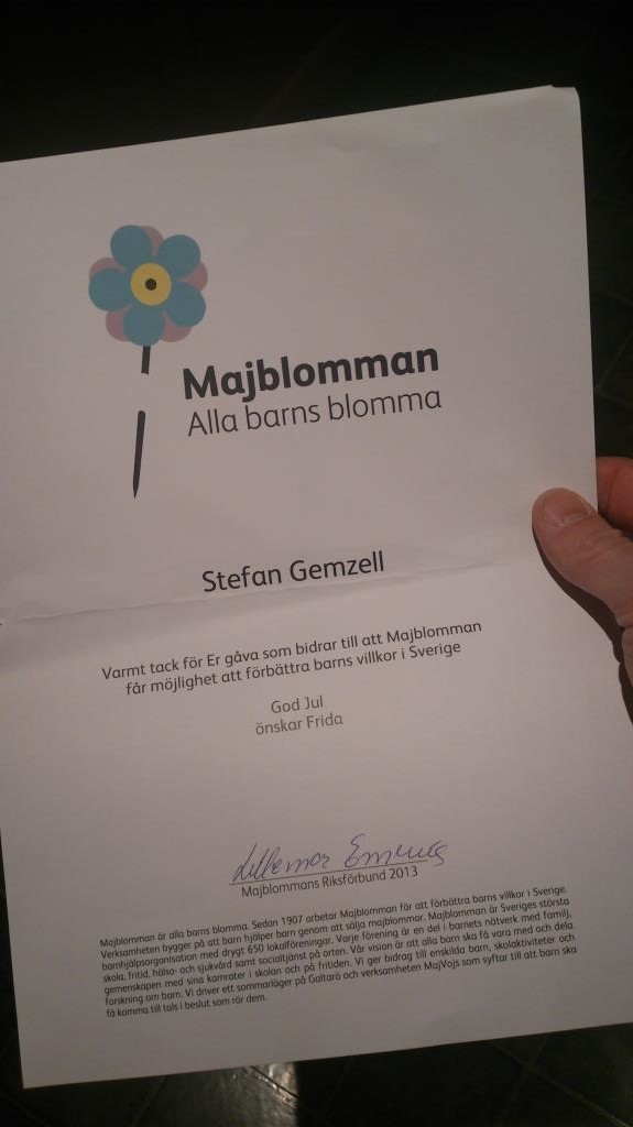 Majblomman Donation